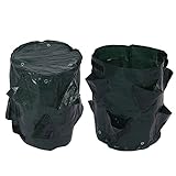 Firlar 植え袋 プランター 植木鉢 ガーデンニング 家庭園芸 　いちご　イチゴ栽培 野菜 花　薔薇　観葉植物　室内栽培用 ガーデン栽培袋　 8ポケット PE 35x45cm