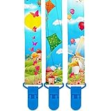 ** LIMITED PROMO ** Premium Pacifier Clip by KiddosArt, 2-Sided FLYING COLORS Art, Stunningly Design