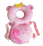 Plus Nao(プラスナオ) ベビーヘッドガード リュックタイプ 頭保護 セーフティーグッズ ベビー用品 転倒防止 怪我防止 ケガ 安全 赤ちゃん 大 ピンク【サル】