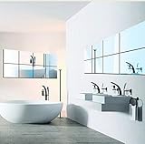 壁貼りシール 鏡シール インテリア鏡貼　浴室 化粧 壁 装飾ミラー 安全 割れない 折れない 鏡効果 おしゃれ 薄型 空間節約 四角形 25枚セット 15 x 15cm (25 0.2mm)