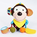 【Ani Mam Kids】音がなる 動物 お友達 ぬいぐるみ ベビー 子供 キッズ 知育 おもちゃ 遊具 (サルさん)