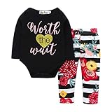 Worth The Wait 2点セット（上着＋パンツ）ベビー服　女の子　幼児　子供服　男の子　赤ちゃん服　長袖　4サイズ　キッズ服　ロンパース　カバーオール　満月/出産祝い/プレゼント　70CM－8