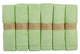 The Motherhood Collection 6 ULTRA SOFT Baby Bath Washcloths, 100% Natural Bamboo Towels, Green, Perf