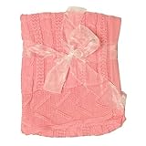 Little Beginnings Girls Cable Knit Blanket (Pink) by Little Beginnings