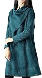 O’ｚ star チュニック ワンピース ゆったり プルオーバー M～5L 大きい サイズ あり 長袖 膝丈 体型カバー ワンピ レディース アウター (3Ｌ, グリーン)