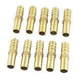 uxcell 空気圧　エア工具用　ホース継手　コネクタ　ホースジョイント　真鍮　10個