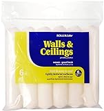 RollerLite 6WV038-6 6 x 3/8 Velvet Dralon Woven Mini Roller Covers (6 Pack), White by RollerLite