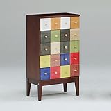 カントリー風 幅50cm 脚付き 5段 マルチハイチェスト ブラウン 完成品