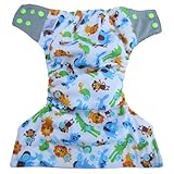 Reusable Pocket Cloth Diapers + 2 Microfiber Inserts | One Size Fits All Newborn Baby to Toddler | N