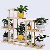 植物の花スタンド,植物のディスプレイ棚ラック棚竹折りたたみ式ポット ラック プランター収納ラック棚を表示-B