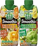 【セット商品】カゴメ 野菜生活 100 Smoothie (グリーンスムージー ゴールド&グリーンキウイMix 330ml・ビタミンスムージー330ml)×各6本