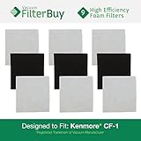 9 Sears Kenmore CF1 Progressive Double Layer Foam Filters. Designed by FilterBuy to Replace Kenmore 
