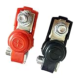 Dovewill 2個入り　調整可能　バッテリー端子クランプ　バッテリーターミナル　電池ターミナルクリップ　クリップコネクタ　カバー付き 　赤&黒