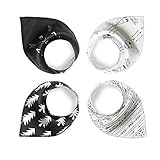 (Sandalup)スタイ 赤ちゃん よだれかけ かわいい ベビー ビブ 出産祝い スナップ 三角タイプ サイズ調整可能 ふわふわ（ブラック5）