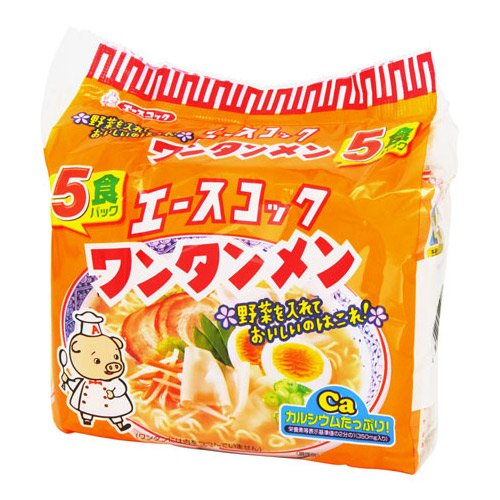 エースコック ワンタンメン 5食 - 