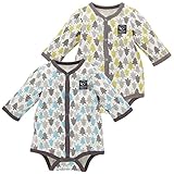 西松屋 [EFD] 2枚組キルト長袖前開きロンパース肌着（森のキツネ） 【60cm・70cm・80cm】　60