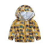 Lucaso 子供服 女の子 男の子 キッズ服 長袖 トップス カートン 花柄 ジップアップフード付き オシャレ 可愛い カジュアル 人気 コート アウター ジャケット 上着 通園 普段着 防風 防寒