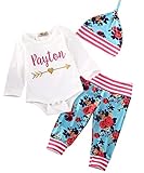 ベビー　子供服　長袖　ロンパース　ロングパンツ　帽子付き　3点セット　花柄　超柔らかい　可愛い　赤ちゃん服　春秋冬用　出産祝い　普段着 (90)