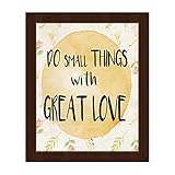 Do Small Things With Great love-イエロー花柄水彩のwithピンク花Positive Motivational Positive Uplifting Saying引用壁ア