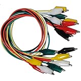 ワニ口クリップコードセット メーターカラーの絶縁ワニ口クリップ テストリードジャンパーワイヤー48cm (10本セット) Homefunny