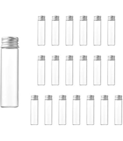 Amazon | 銀蓋付きガラス小瓶／ガラス容器/2.2×6.0cm/銀蓋タイプ