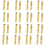 Hommy 2mm 金メッキ バナナプラグ オスとメス 20ペア 40個 セット