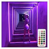 ブラケットライト リモートホテルKTV Corridor AiSLeビーム線の360度10W RGB LED窓のシルドアフレームウォールランプ 壁灯 (Lampshade Color : RGB With Remote)