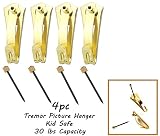 Premium 4pc Ook TREMOR Earthquake Kid Safe Picture Hanging kit - (Hook & Nails Set) 30 lbs Capacity 