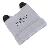 帽子 赤ちゃん用 ニット帽 全4色 かわいい 防寒 ベビー おしゃれ (グレー)