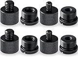 Hoshiumi マイクアクセサリ 変換アダプター カメラネジ変換アダプター 5/8"メス-3/8"オス→3/8"メス-5/8"オス 5/8"メス-1/4"オス→1/4"メス-5/8"オス8個入り ブラック