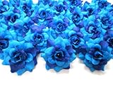 ( 100 ) 2トーンブルーシルクバラフラワーヘッド – 1.75 " – 人工花ヘッドファブリック花柄Supplies卸売ロットのウェディング花アクセサリーにブライダルヘアクリップヘッドバンドドレ