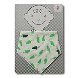 めんぷます田 赤ちゃんのガーゼバンダナビブ 大好き(グリーン) 約30×30cm※広げた状態 綿100% 日本製