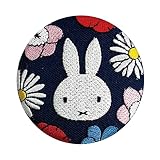ミノダ Miffy Floral 刺繍缶バッジ ネイビー D02B2006