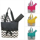 Grey & White Chevron Print 3pc. Diaper Bag (Grey) by NGIL [並行輸入品]