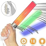 LED ペンライト 18色カラーチェンジ 電池付き 握りやすい人間工学デザインハンドル ボタン位置押すやすい 高輝度ライト DIYパターン