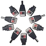 Kabenjee 10個 2.1mmx5.5mm DC 12V電源アダプタクイックコネクタ プッシュ式端子アダプタCCTVカメラとLEDテープライト用DCジャック変換プラグ、半田付けなしで、簡単に接続