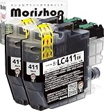 LC411 BK×2本セット ブラザー(brother)用 純互換インクカートリッジ 残量表示 最新ICチップ DCP-J526N DCP-J914N DCP-J926N-W DCP-J926N-B DCP-J1800N MFC-J739DN MFC-J904N MFC-J739DWN MFC-J939DN MFC-J939DWN Morishop製
