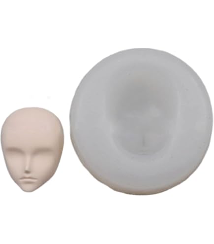 グレーの顔型粘土置物　価値不明！ Amazon.co.jp: 型 人頭型 型 製作 型 粘土型 3Dフェイス 樹脂型 ケーキ