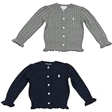 Ralph Lauren(ラルフローレン) ガールズケーブルコットンニットカーディガン 24M(18-24ヶ月) ネイビー [並行輸入品]
