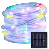 LE ロープライト ソーラーライト 環境の光センサー RGB(赤緑青) 7m 50粒LED 防水 クリスマス/パーティー/庭/結婚式に最適