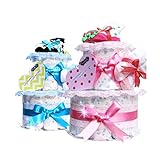 【Mud Pie/マッドパイ】 おむつケーキ　☆ソックス付き☆ (メリーズMサイズ, ブルー（男の子用）)