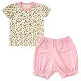 (チャックル) chuckle ハートヒョウ柄半袖Tシャツ&ハーフパンツセット グリーン 95cm P3157-95-70