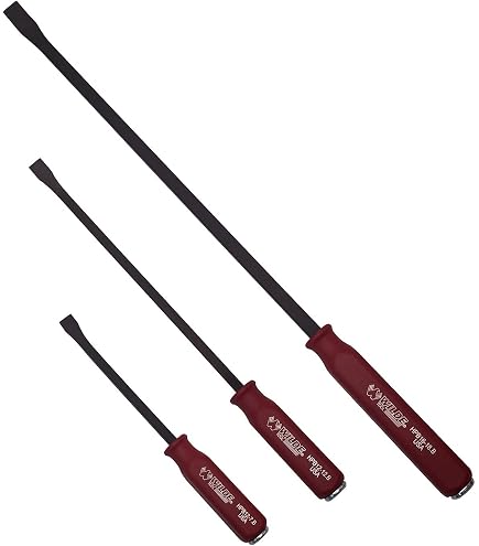 Sunex 9704 Pry Bar Set – 4-Piece With Ergonomic Comfort Grip, Heat-Treated Alloy Steel, Ground & Polished Edges (8", 12", 18", 24")