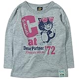 《H28年秋冬物》BOOM TOWNKIDS(ブームタウンキッズ) グラサン猫スラブ天竺長袖Tシャツ 100cm/杢グレー NO.F-961055