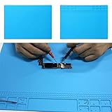ブルー断熱シリコンパッド電気bgaはんだ修理ステーションメンテナンスプラットフォームでネジ場所マット35 × 25センチ