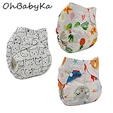 Ohbabyka3点セット 布おむつカバー サイズ調整可 キッズ ベビー 赤ちゃん 新生児 トイレ 布おむつカバー 布オムツカバー 70cm 80cm 90cm 子供 保育園 入園準備 入園グッズ 男