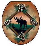 Toilet Tattoos TT-1888-R Moose At Sunset Decorative Applique for Toilet Lid, Round [並行輸入品]