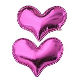 ノーブランド品 2ペア　子供　赤ちゃん　女の子　ハート形　ヘアクリップ　ヘアピン　髪飾り　2色選べる - 赤のバラ