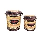 ヴィンテージ風 フェイク ペール缶スツール 2P IAC-2PST-434