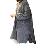 （ルノン）Lunon レディース 秋 冬 サイドスリット ロング丈 チュニック カジュアル ワンピース 大きめ ゆったり ニット フリーサイズ グレー